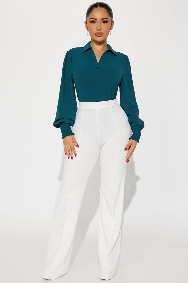 Enid Blouse Top - Teal