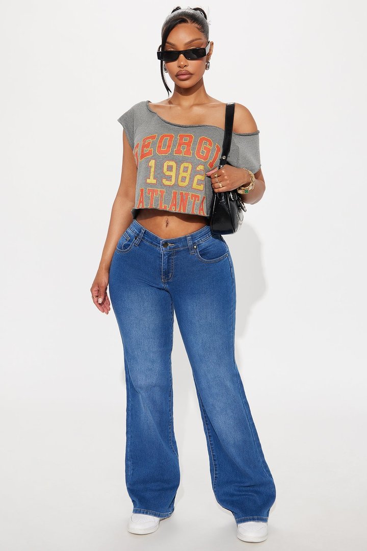 Georgia 82 Super Cropped Tee - Heather Grey
