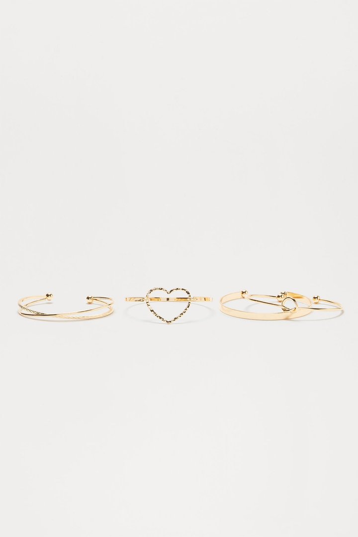Center Of My Heart 4 Piece Cuff Set - Gold
