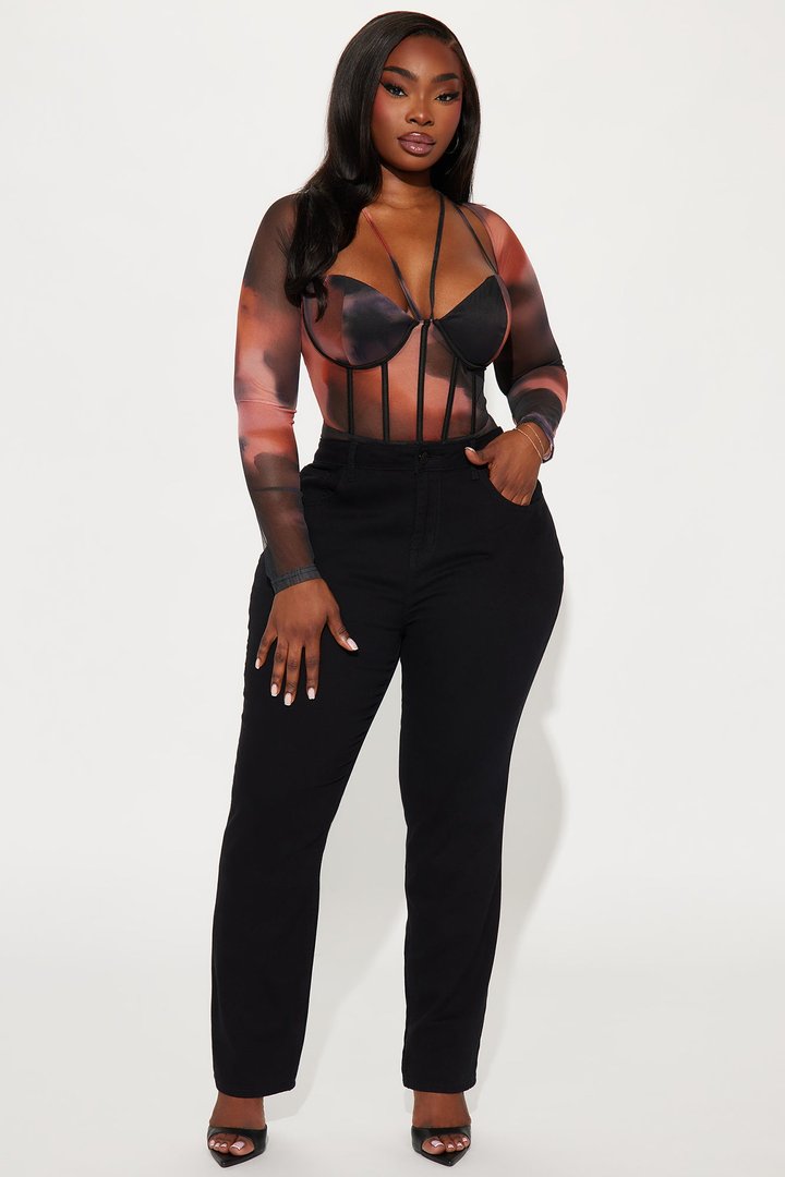 Straight Leg Uniform Pants - Black