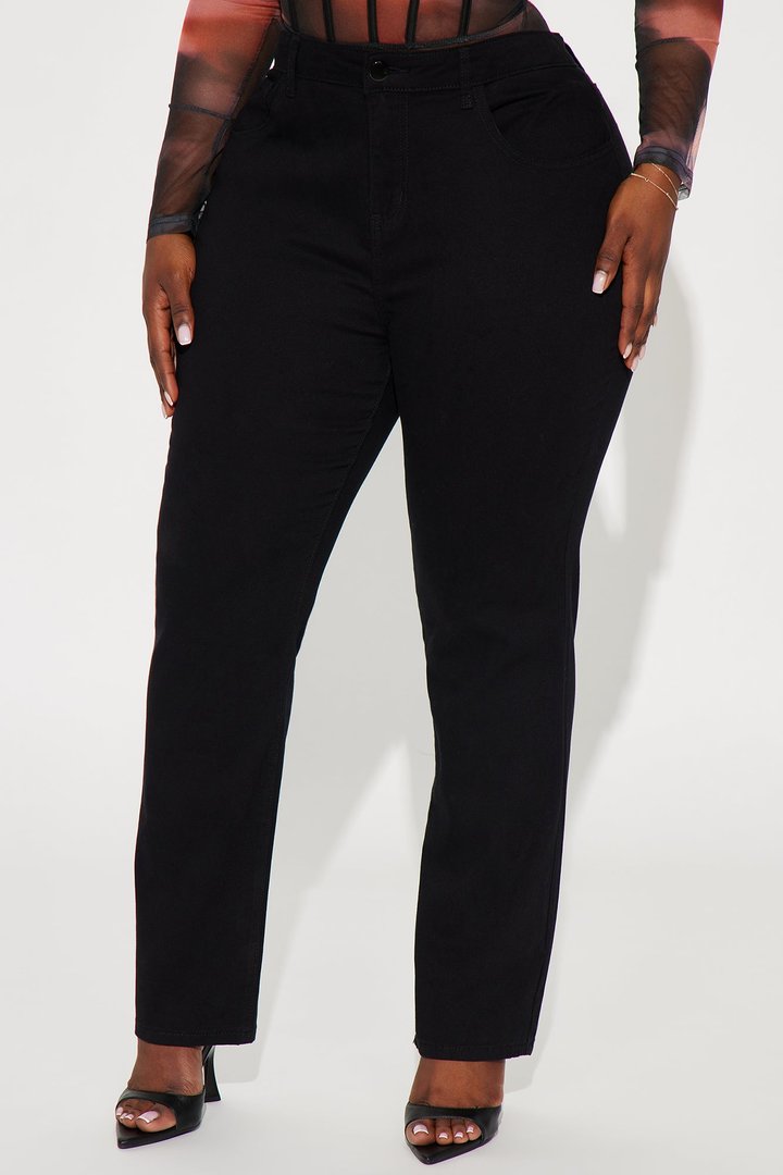 Straight Leg Uniform Pants - Black
