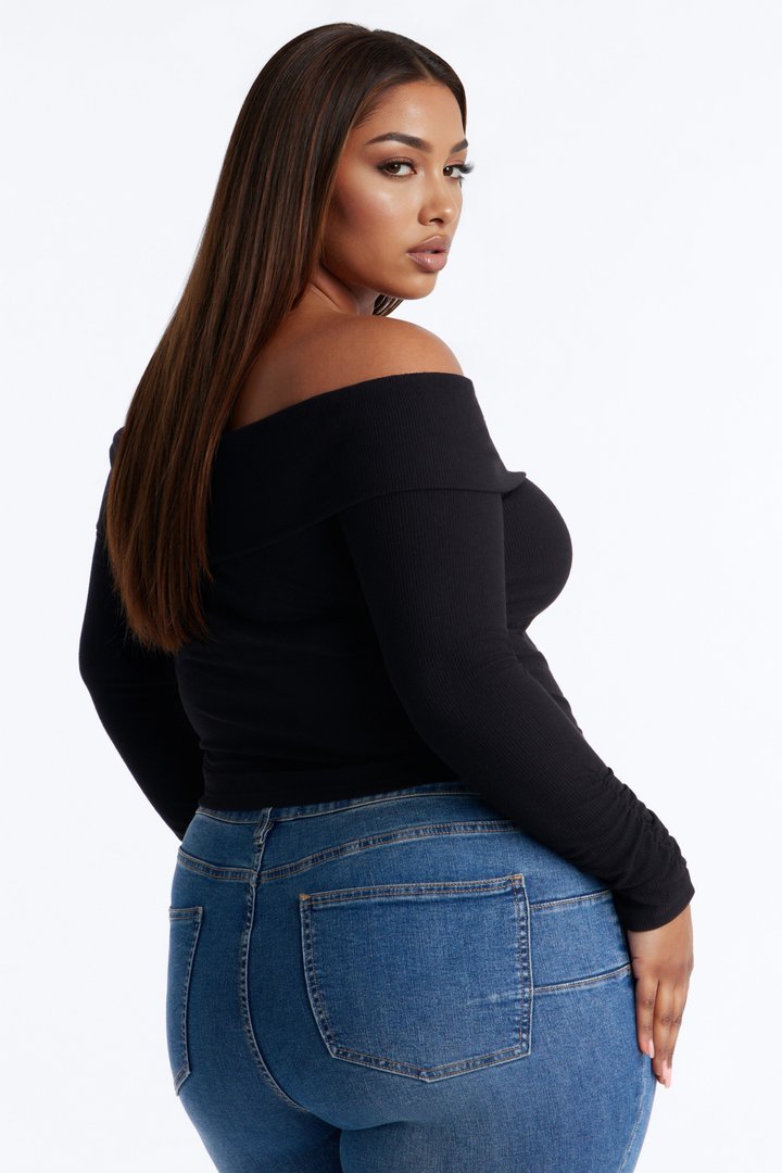 Penelope Off Shoulder Top - Black