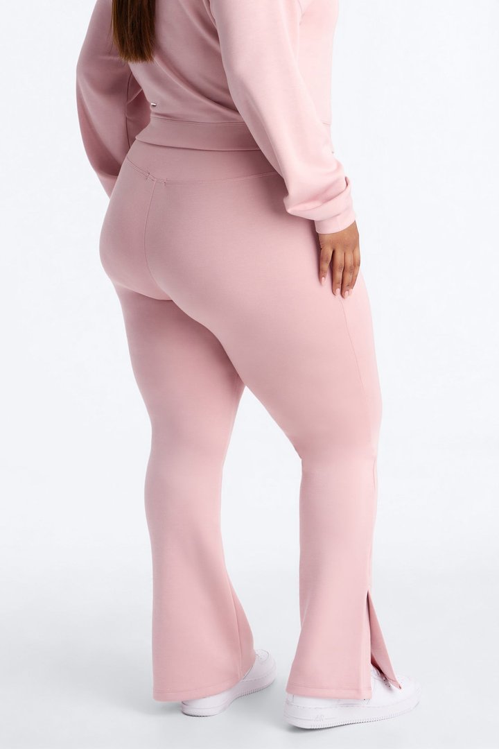 Bella Scuba Slit Lounge Flare Pant - Pink
