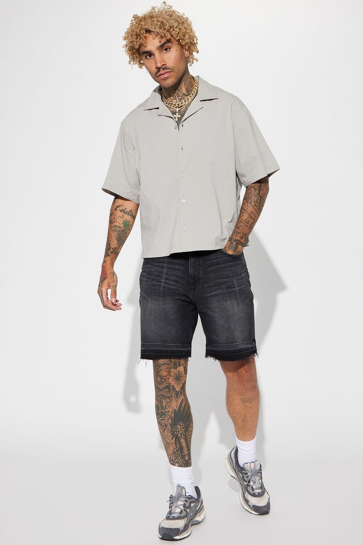 My Idea Relaxed Denim Shorts - Black Wash