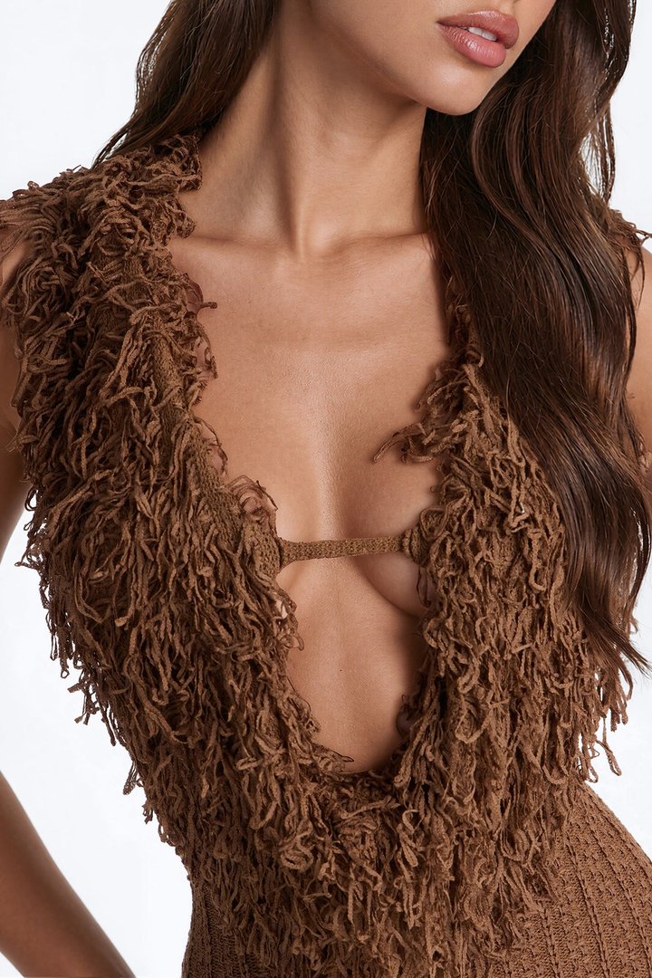 Call Me Sleeveless Sweater Maxi Dress - Mocha