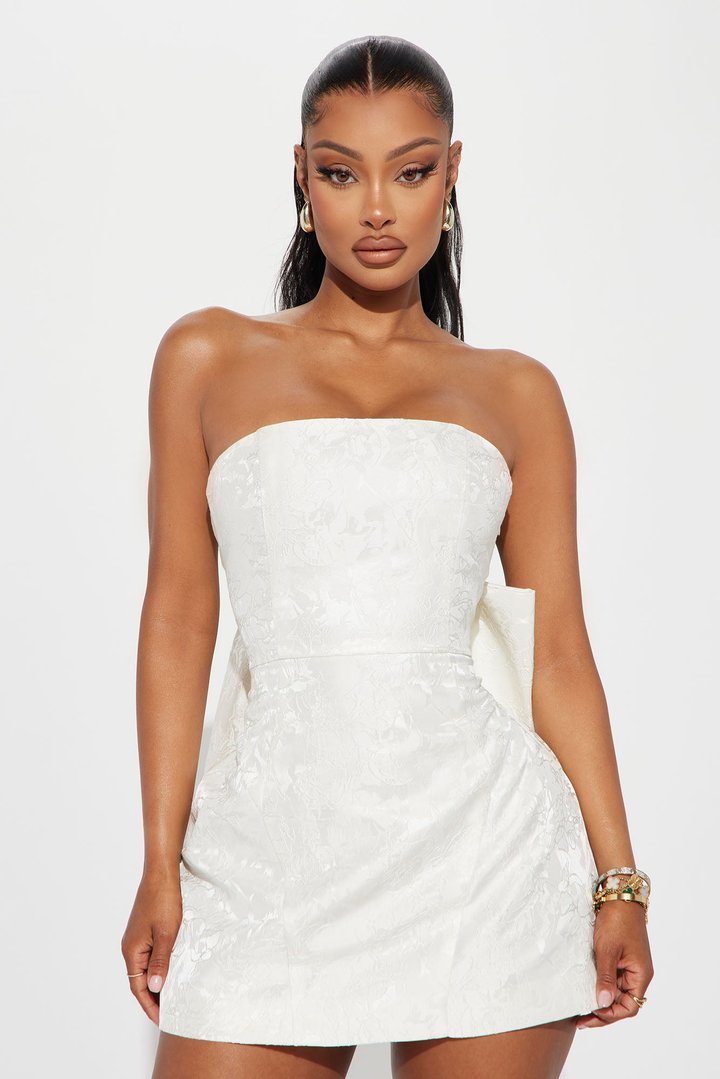 Grace Strapless Micro Mini Dress - Ivory