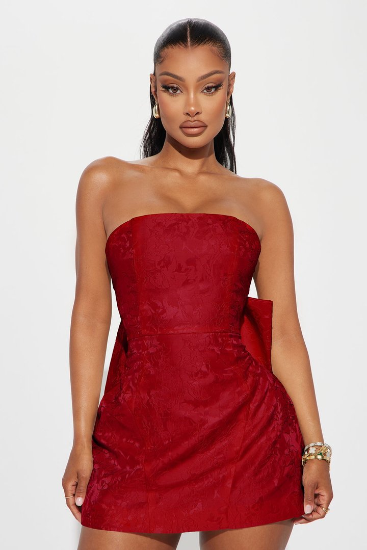 Grace Strapless Micro Mini Dress - Red