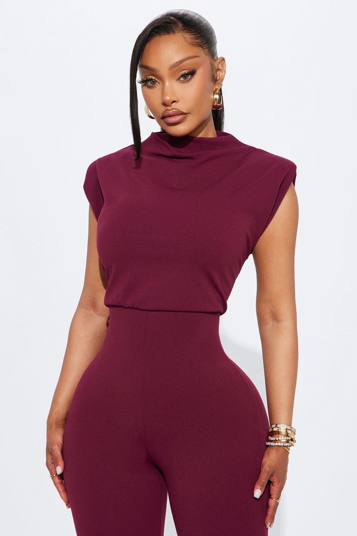 Gemma Sleeveless Jumpsuit - Wine