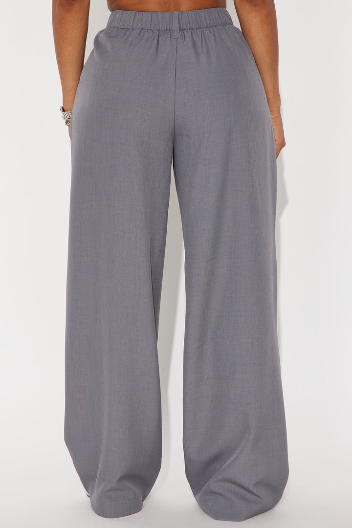 Cami Wide Leg Trouser Pant - Grey