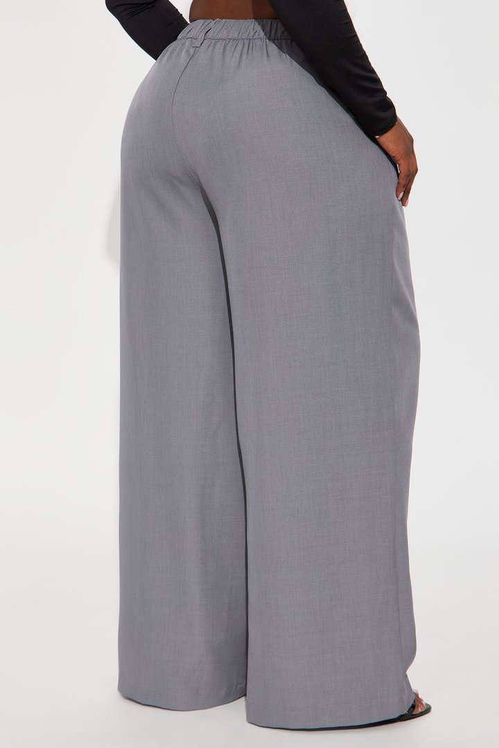 Cami Wide Leg Trouser Pant - Grey