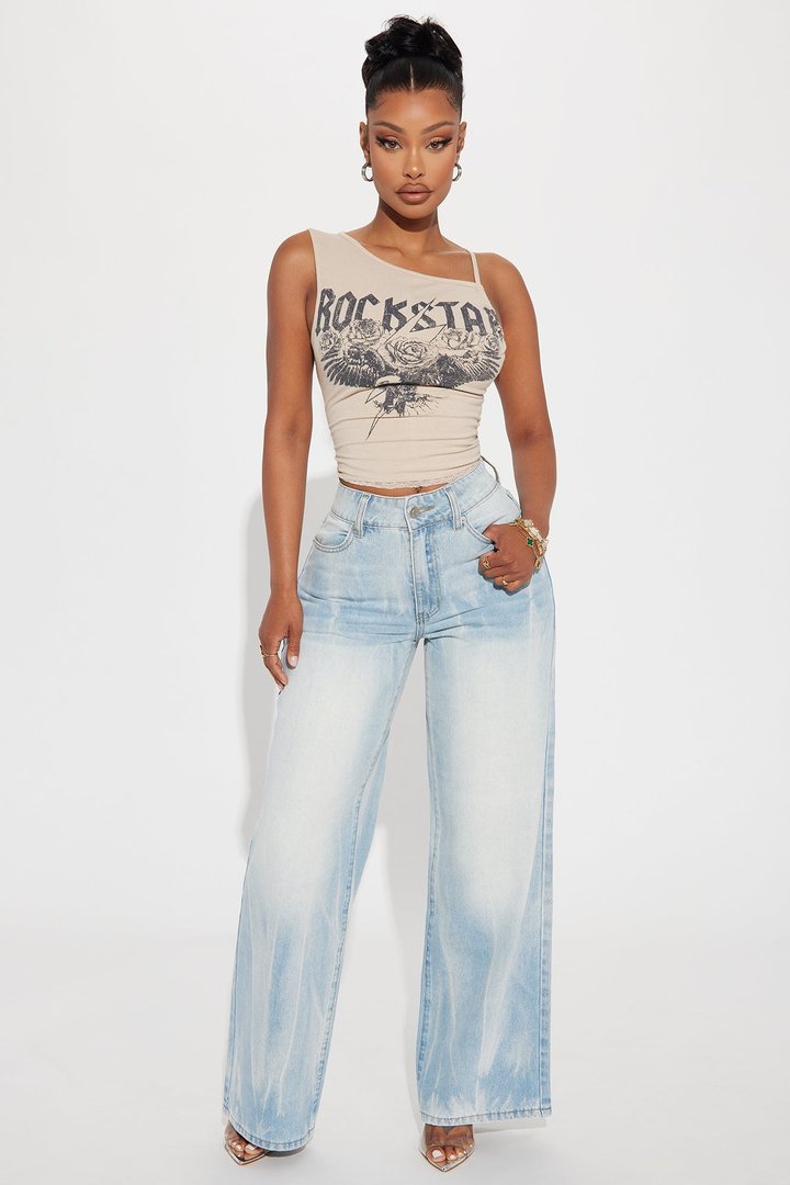 Roses and Rock Graphic Top - Cream