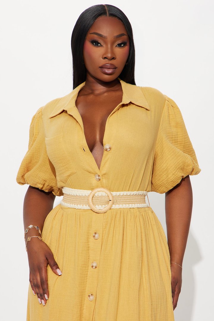 Georgina Maxi Shirt Dress - Mustard