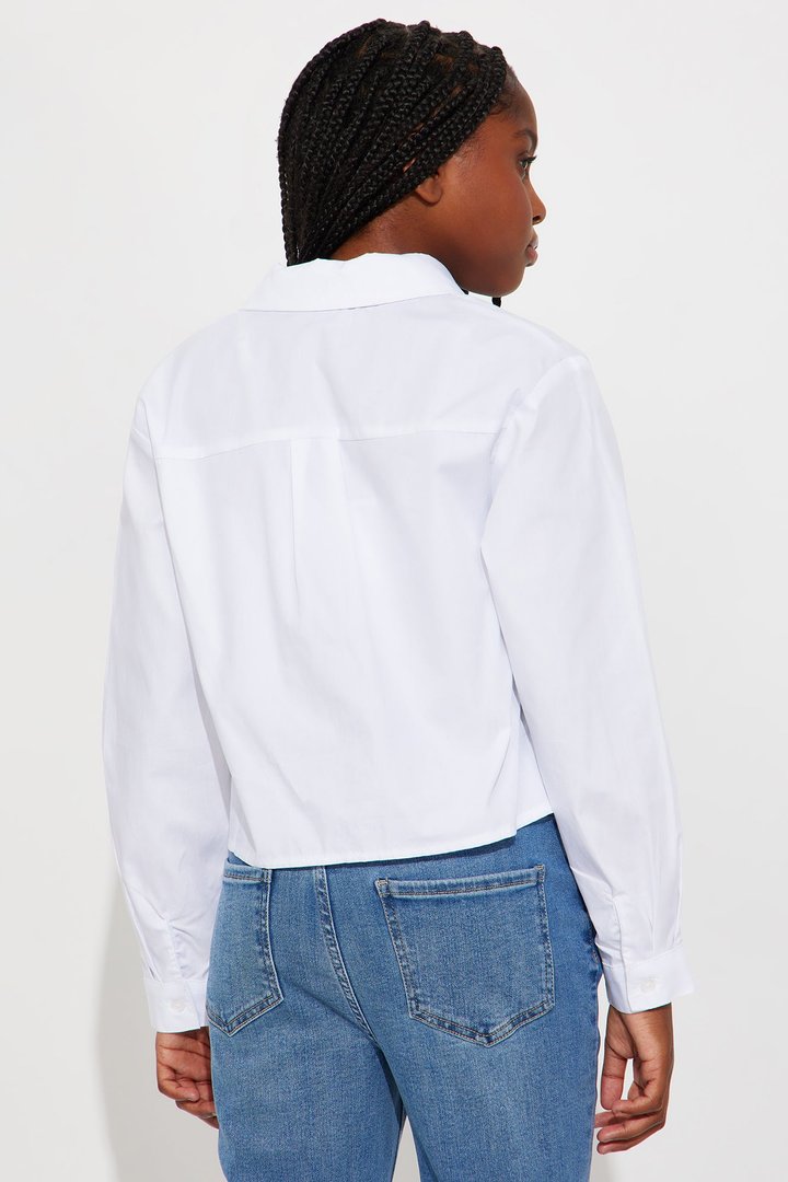 Mini I Heart You Poplin Shirt - White