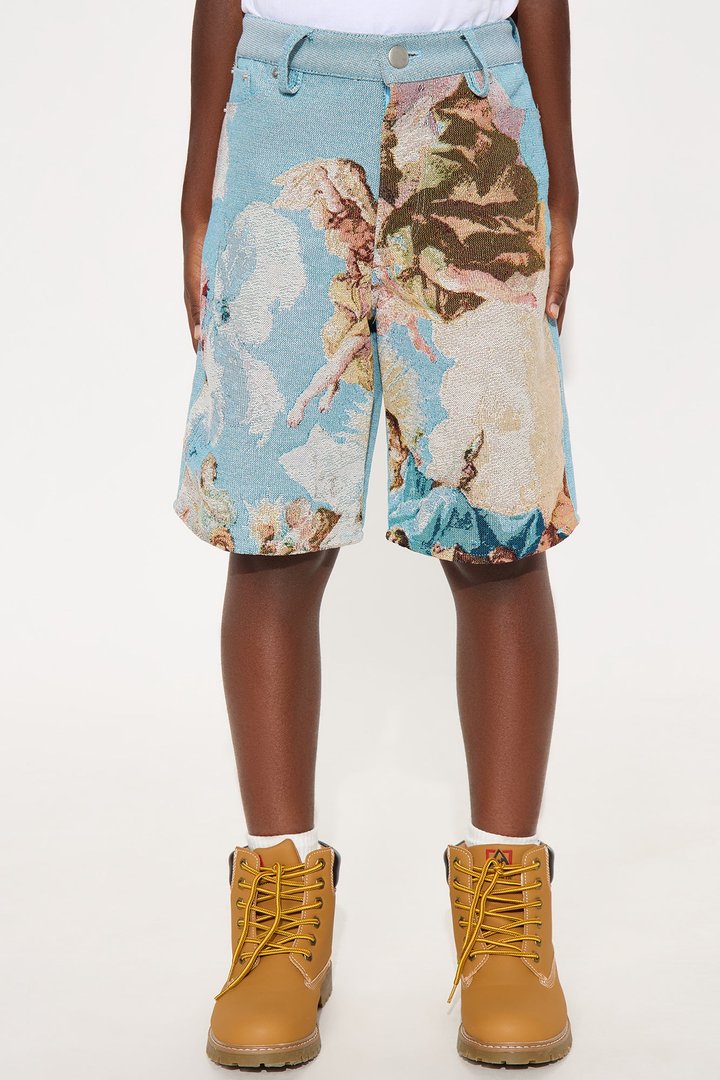 Mini Baggy Angels Tapestry Short - Blue/combo