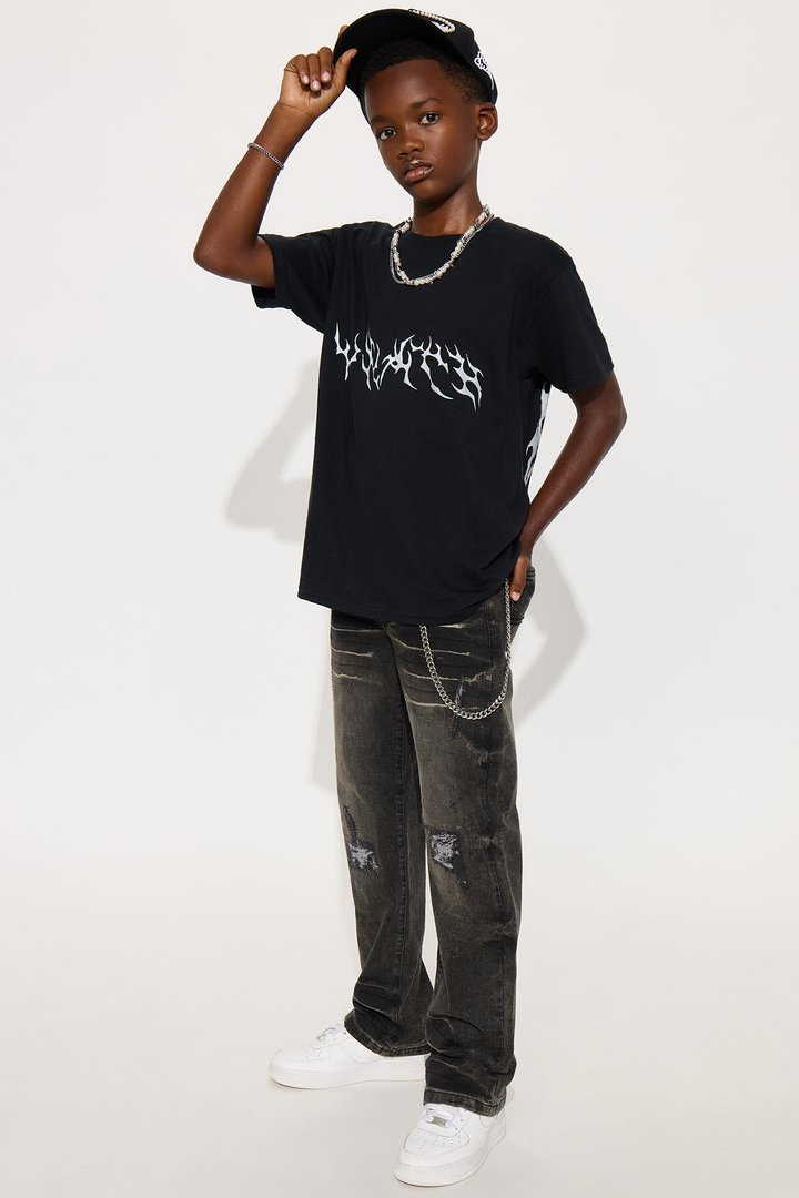 Mini Winged Wraith Short Sleeve Front/Back Tee - Black