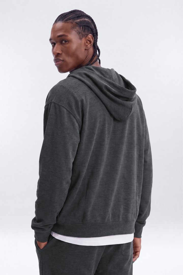 Tech Knit Full Zip Hooded Jacket - Carbon