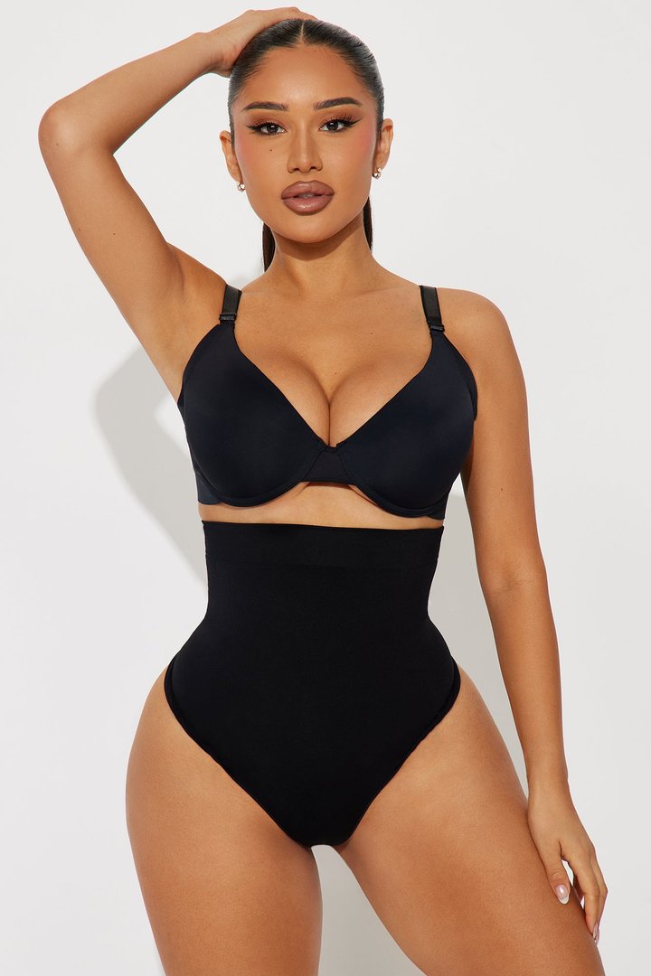 Nova Sculpt High Waist Thong Shapewear Panty - Black