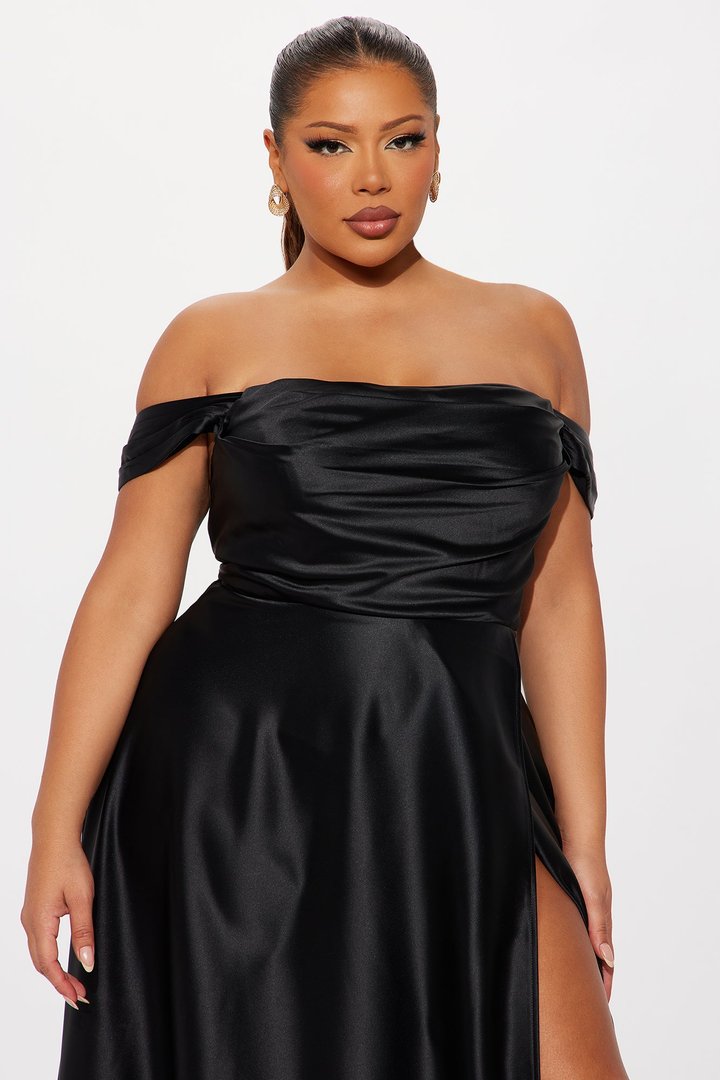 Rosalee Satin Gown - Black