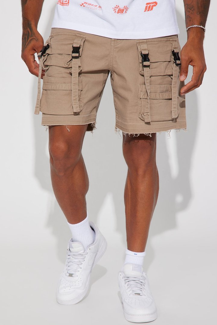 Stay On My Mind Relaxed Utility Short - Taupe