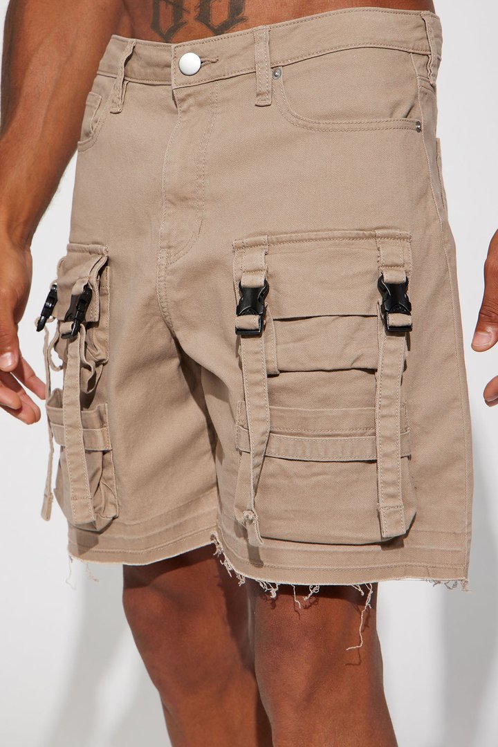 Stay On My Mind Relaxed Utility Short - Taupe