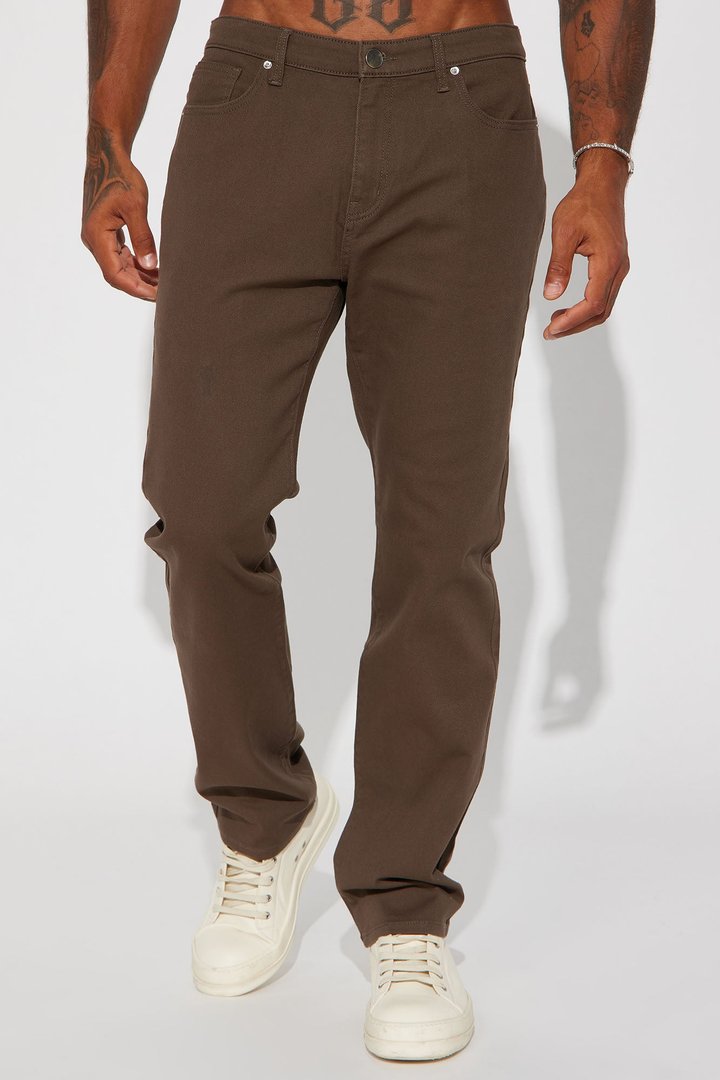 Mike Straight Taper Jeans - Brown