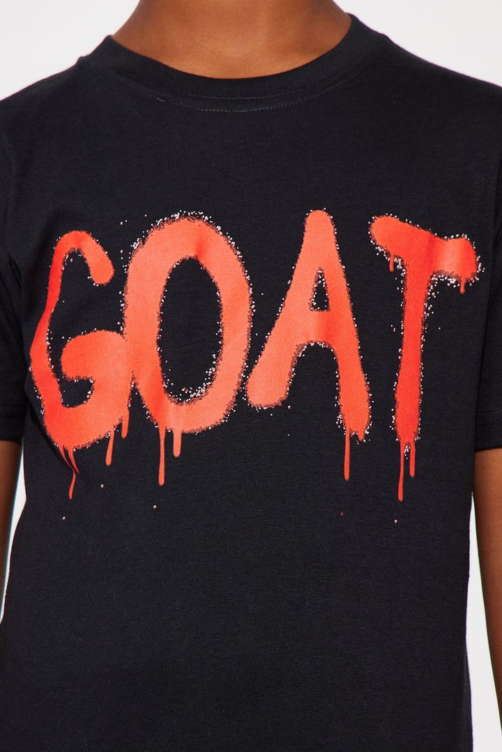 Mini Diamond Goat Short Sleeve Tee - Black