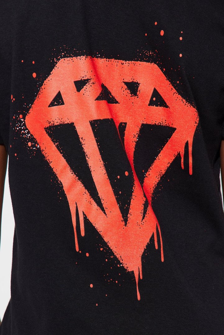 Mini Diamond Goat Short Sleeve Tee - Black