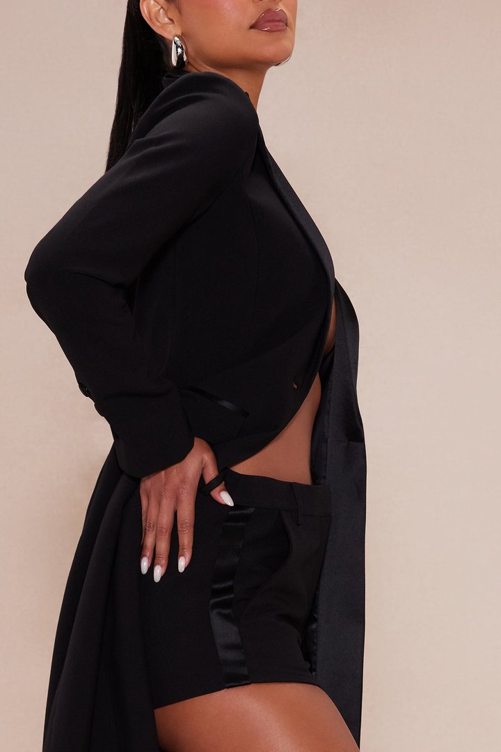 Margo Maxi Blazer Short Suit Set - Black