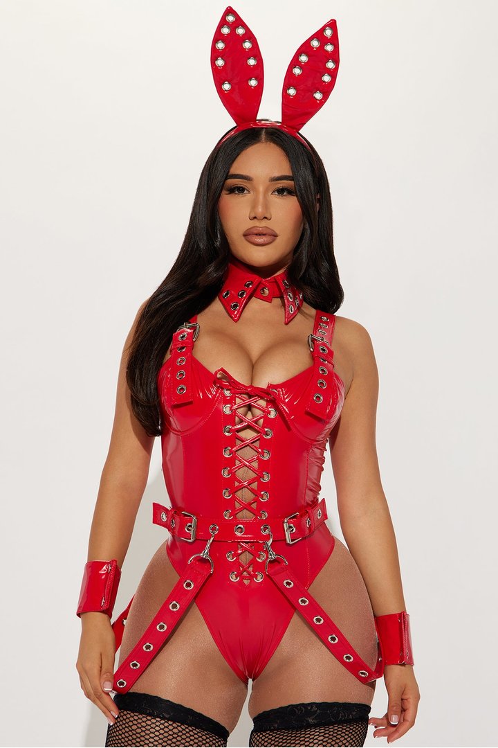 Bunny Bondage Baby 5 Piece Costume Set - Red