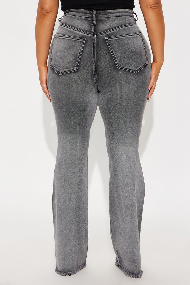Tall Highest Stakes Stretch Flare Jeans - Black Wash