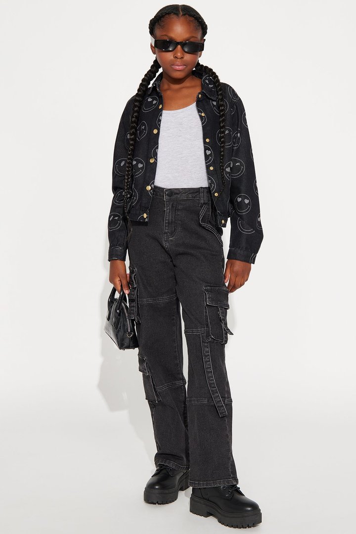 Mini Desi Mineral Wash Cargo Pant - Black