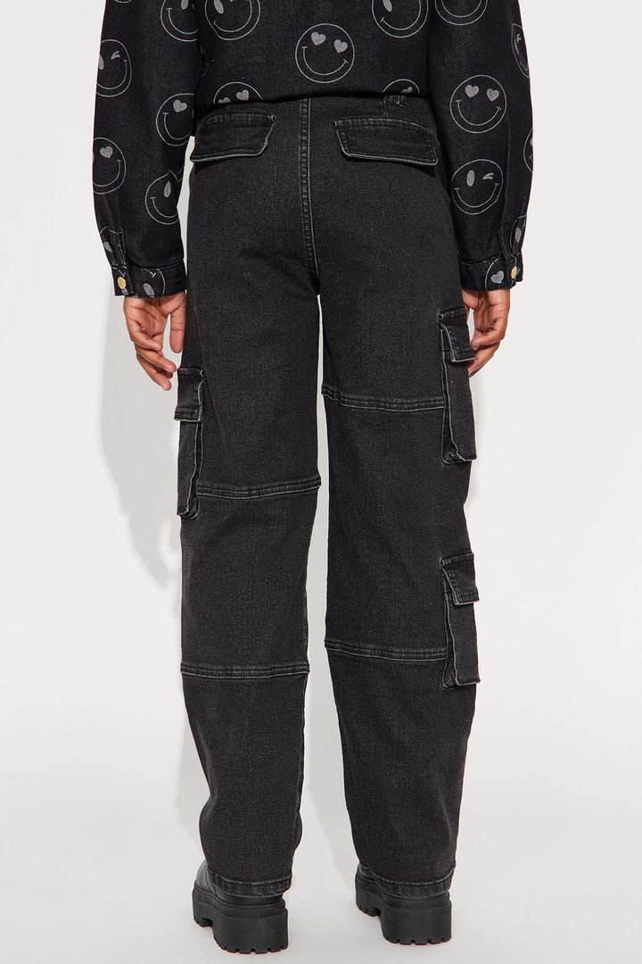 Mini Desi Mineral Wash Cargo Pant - Black