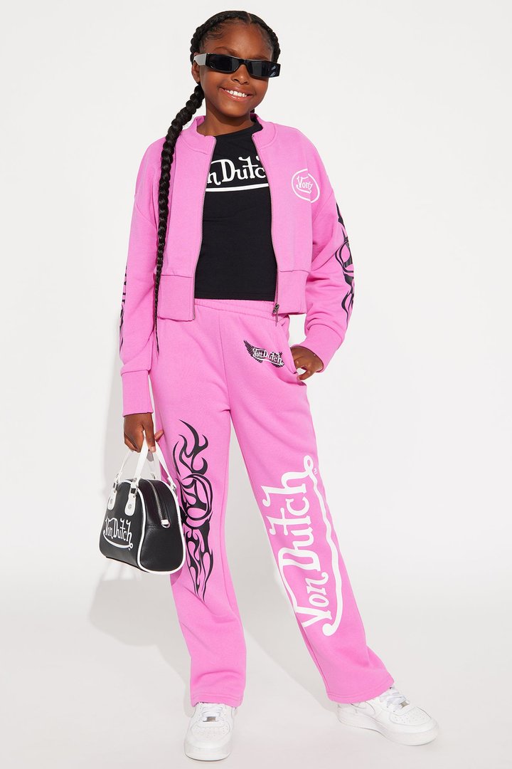 Mini Von Dutch Eternity Zip Up Sweatshirt - Fuchsia