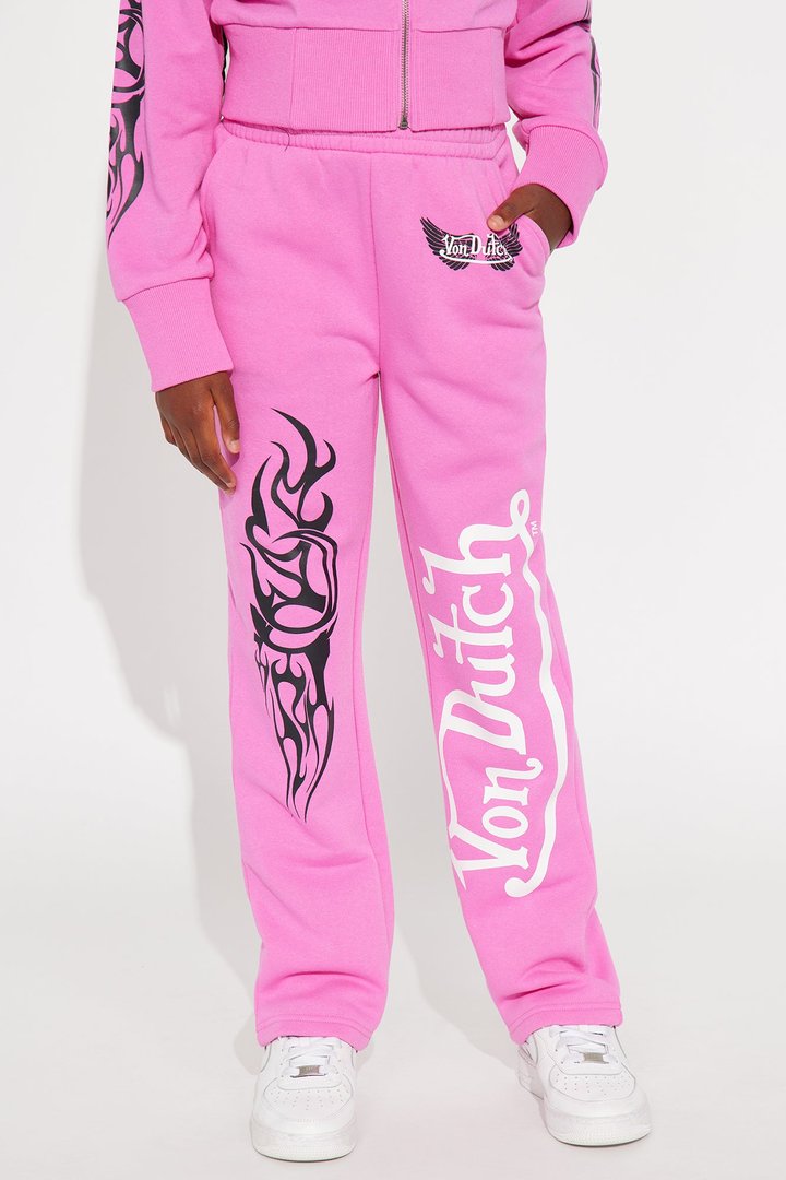 Mini Von Dutch Eternity Wide Leg Pant - Fuchsia