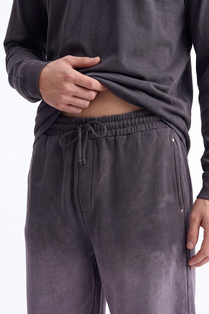 Kane Vintage Studded Baggy Sweatpant - Washed Black