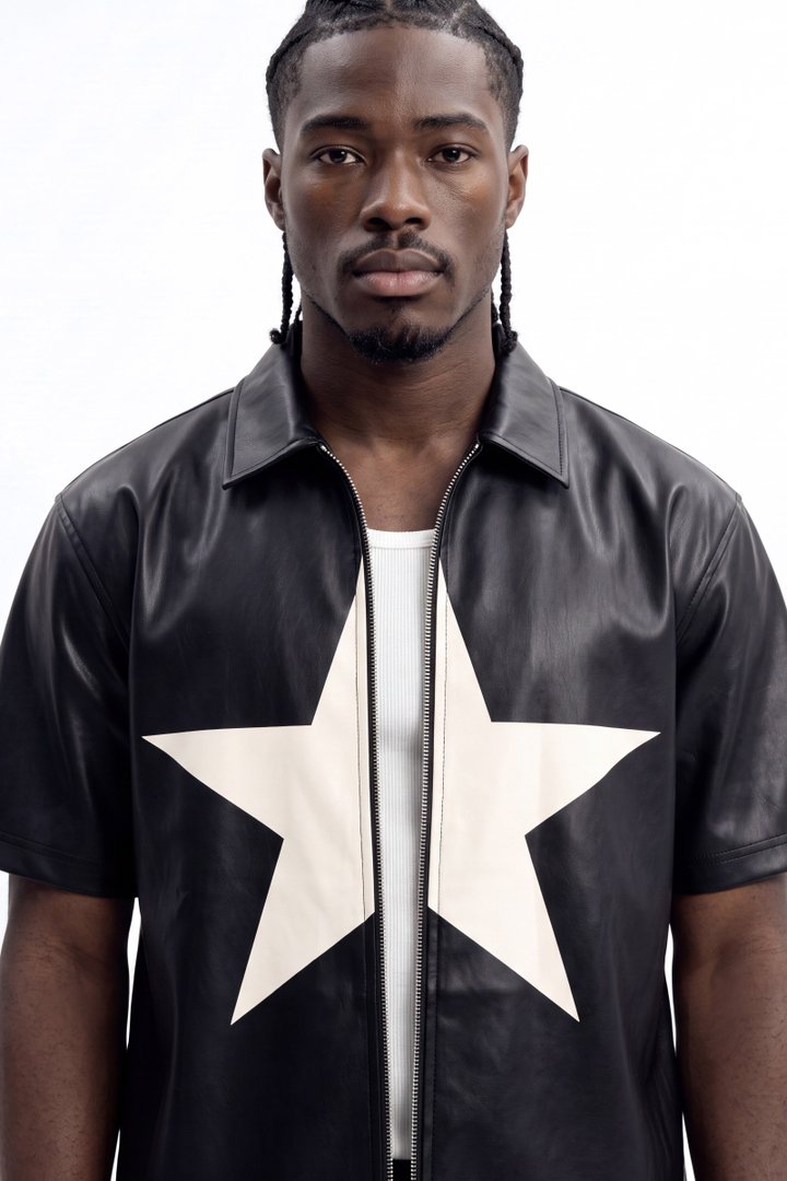 Star Quality Zip Up Shirt - Black/combo