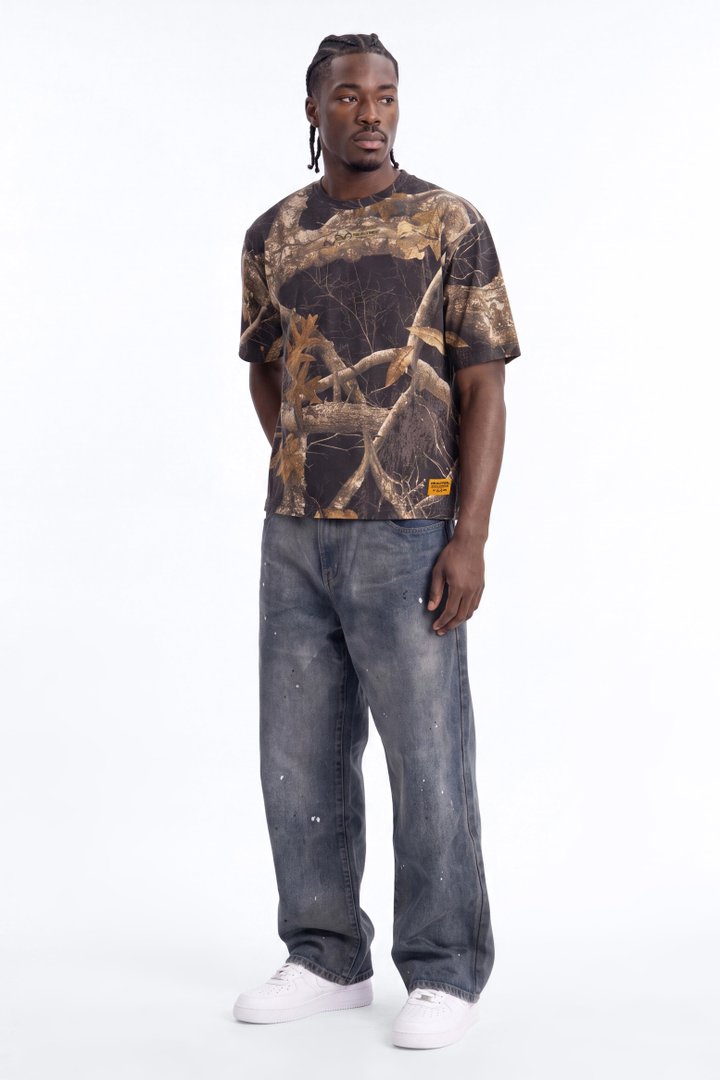 Real Tree Shadow Woven Patch Boxy Short Sleeve Tee - Camouflage