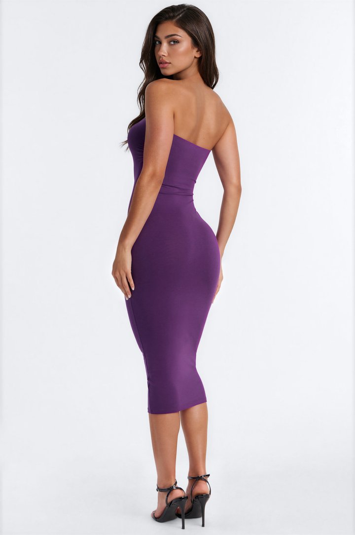 Easy Sunday Tube Midi Dress - Plum