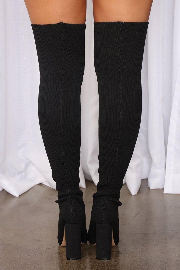 Show Stealer Over The Knee Boots - Black