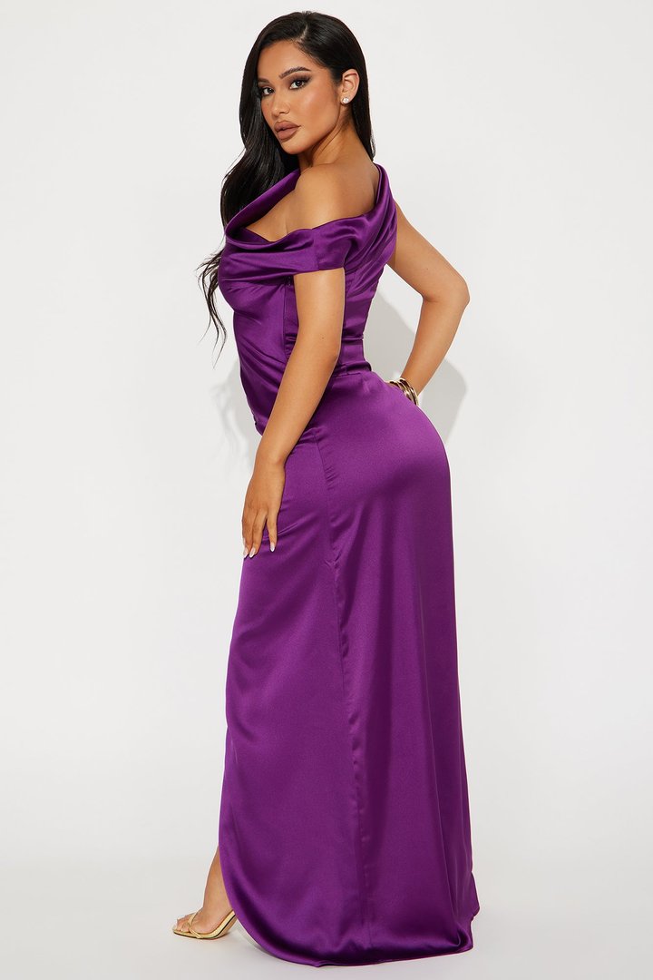 Honorable Mention Satin Gown - Plum