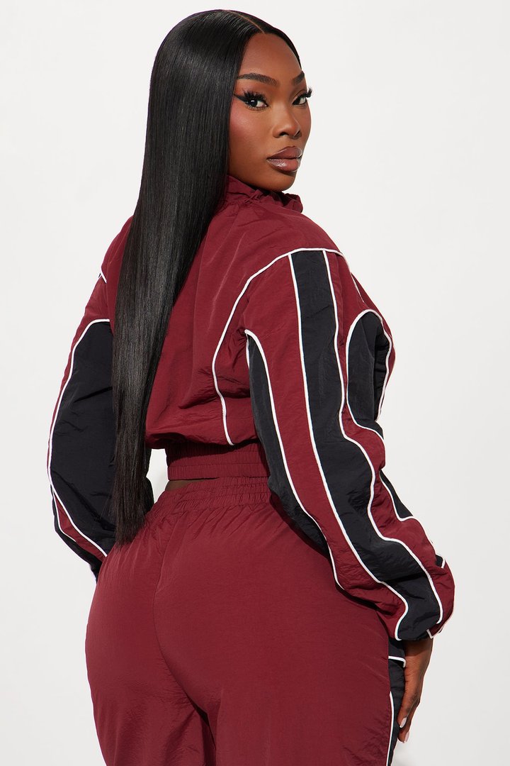 New Era Colorblock Windbreaker Jacket - Burgundy/combo