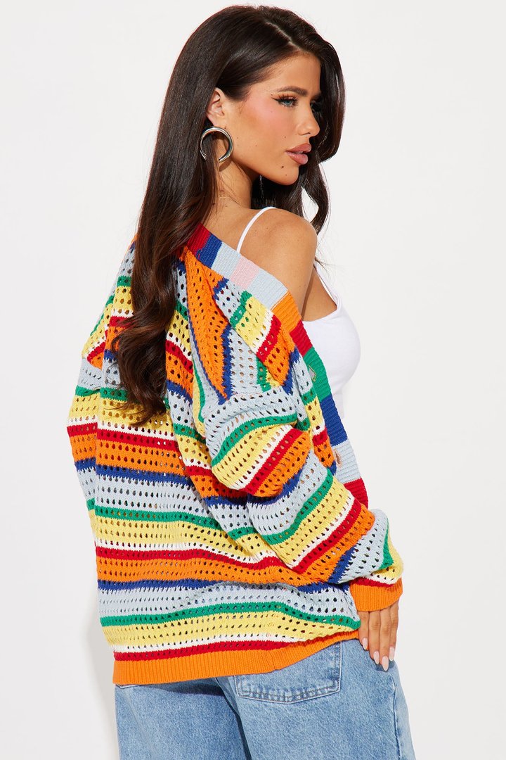 Standing Out Crochet Cardigan - Multi Color