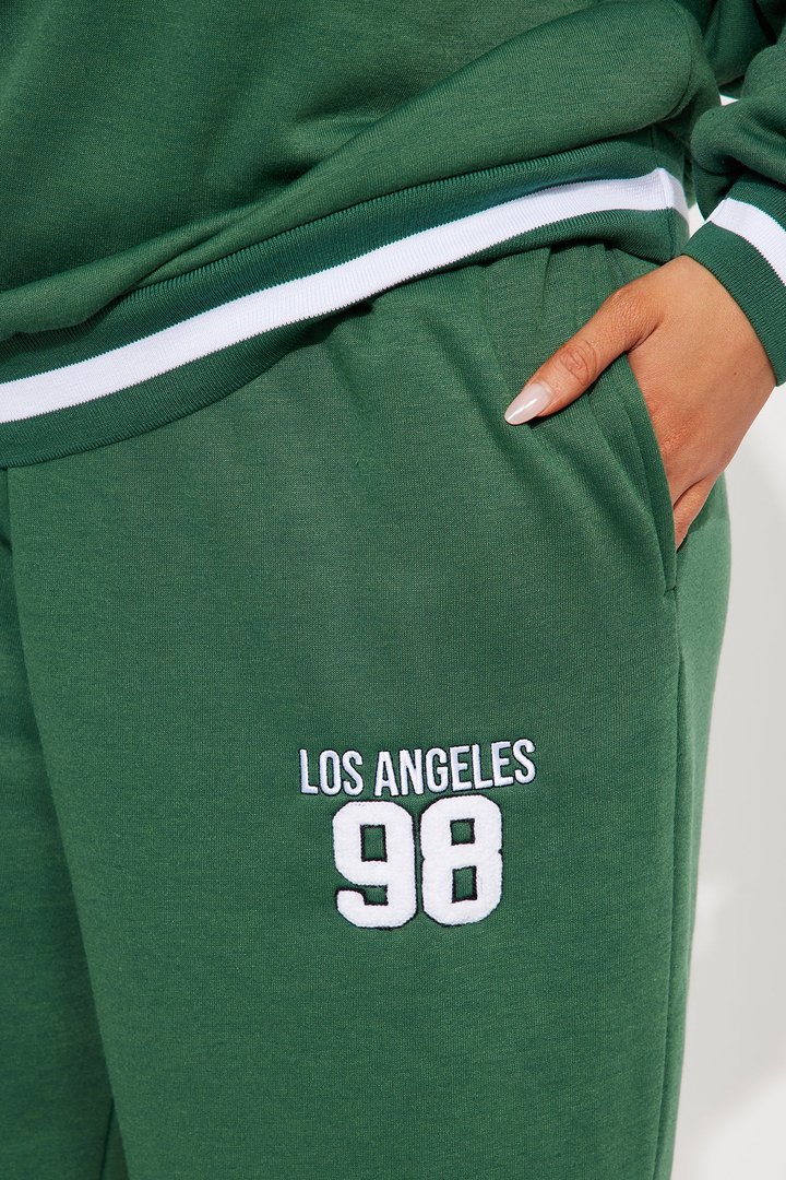 In Los Angeles Fleece Pant Set - Hunter