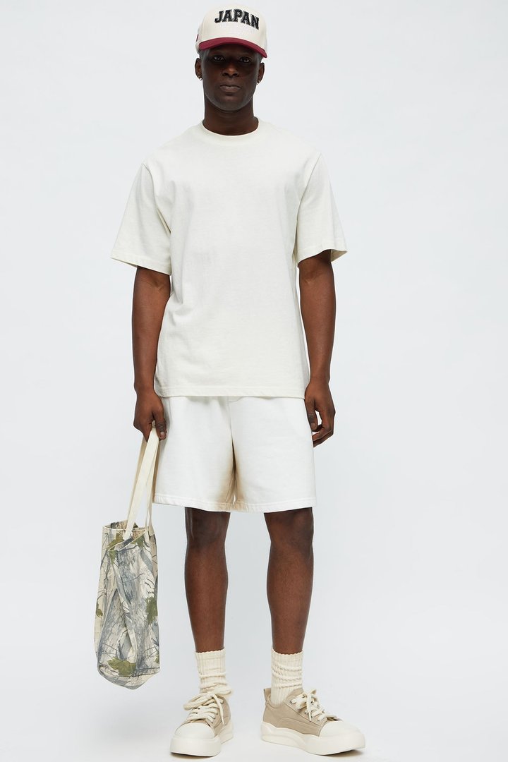 Tayson Blurred Lines Relaxed Shorts - Cream