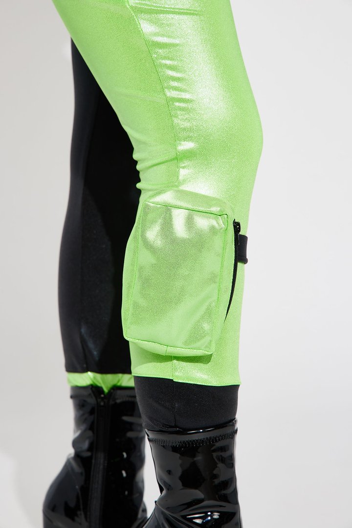 Green Flame Hottie 4 Piece Costume Set - Green/combo