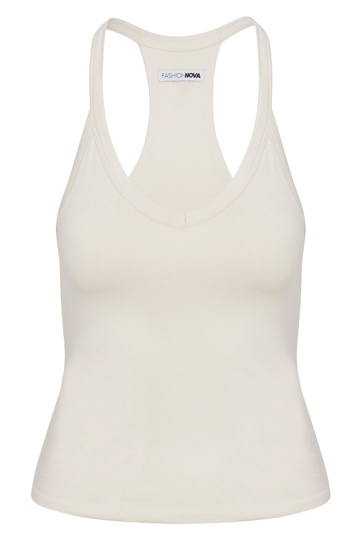 Contour Double Lined V-Neck Tank Top - Bone