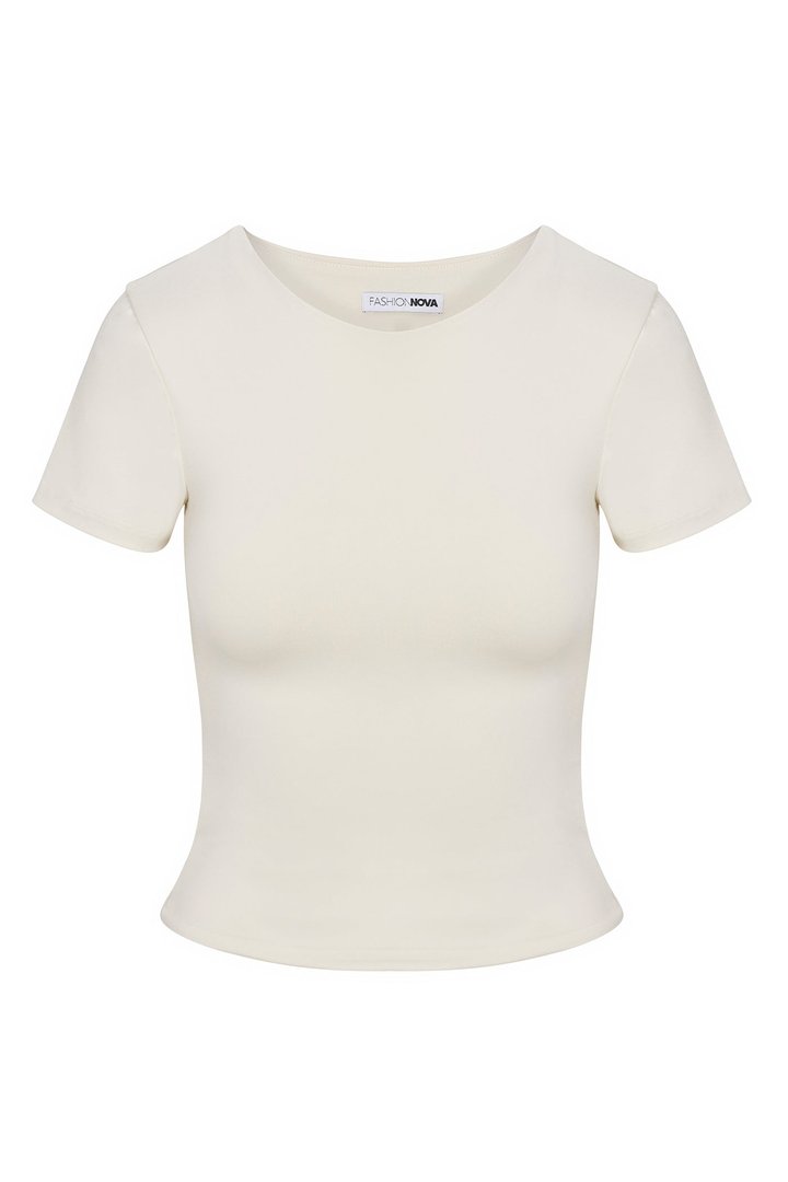 Contour Double Lined Short Sleeve Baby Tee - Bone
