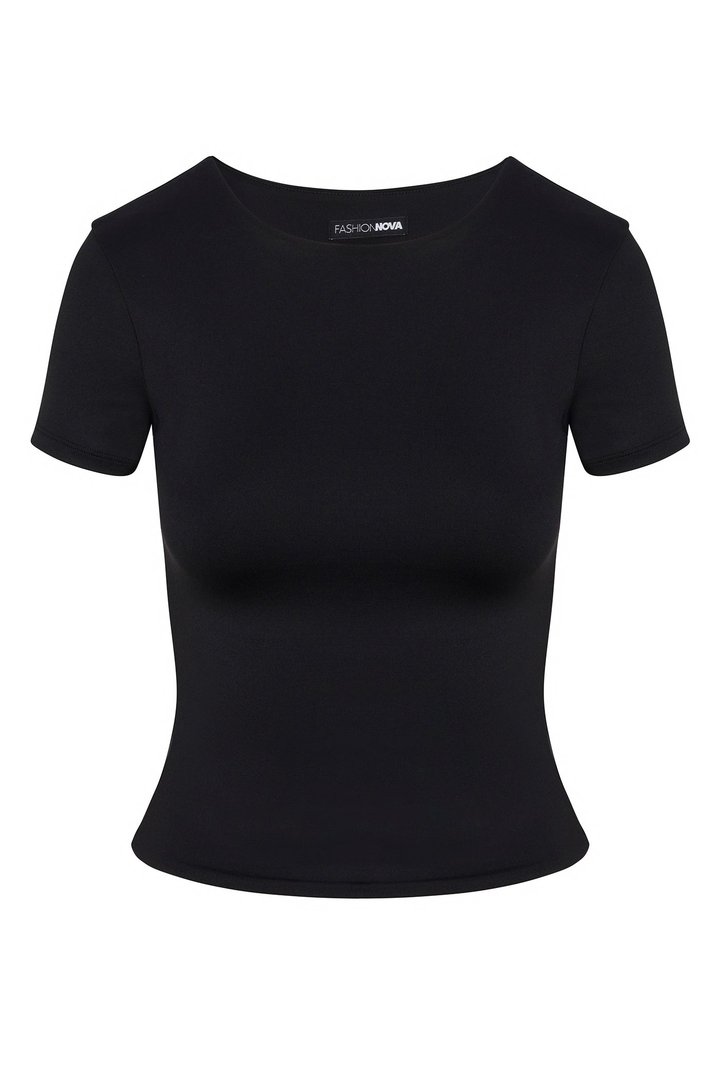 Contour Double Lined Short Sleeve Baby Tee - Black