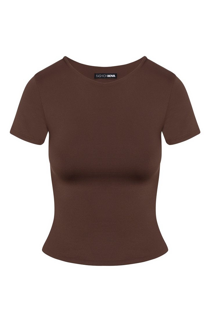Contour Double Lined Short Sleeve Baby Tee - Chocolate