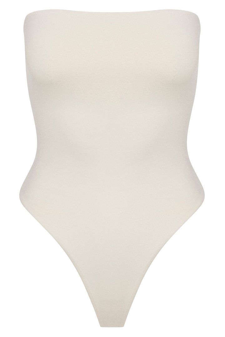 Contour Double Lined Strapless Bodysuit - Bone